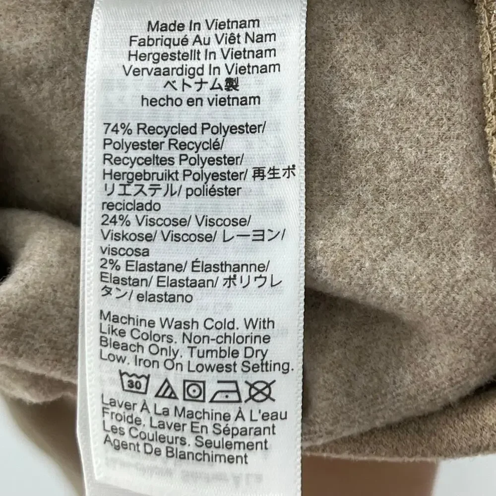 J. Crew Seaboard Soft-Knit Quarter-Zip Sweatshirt Heather Mushroom Size L NWT